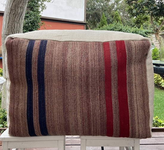 Picture of Vintage Hemp Kilim Pouf